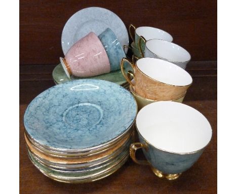 Royal Albert Gossamer teaware comprising nine cups, saucers and side plates