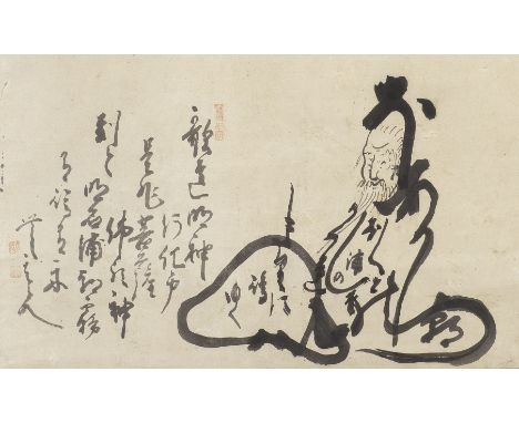 HAKUIN EKAKU (1685-1768)The Poet Hitomaro Edo period (1615-1868), mid-18th century Kakejiku (hanging scroll), ink on paper in