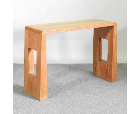 A modern Swedish console table, of angular shape110w x 40d x 80h cm