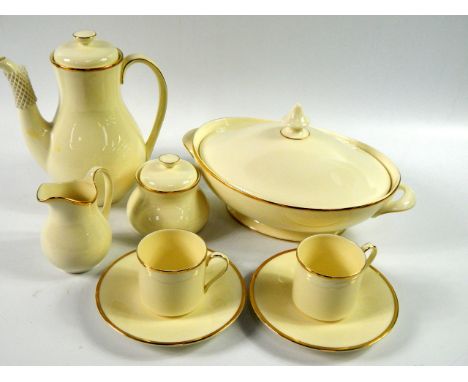 A Royal Doulton Romane Collection part dinner tea and coffee service, decorated in the Heather pattern, comprising pair of ov