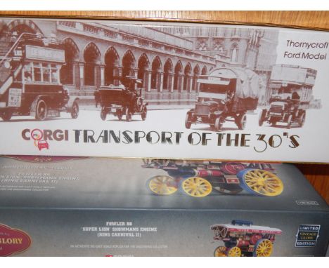 A Corgi Fowler BG Super Lion Showmans Engine (King Carnival II), 80103, and a Thornycroft Bus c-Ford Model T Van, both boxed 