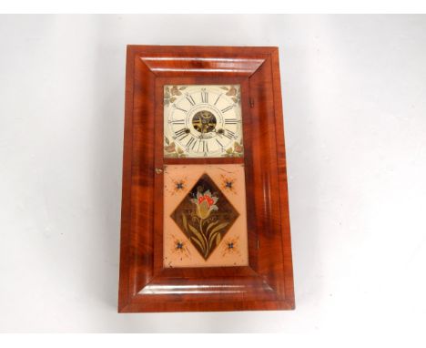 A 19thC walnut cased American shelf clock, by The Union Manufacturing Company, Bristol, Connecticut, USA, with painted dial a