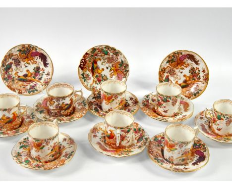 A group of eight Royal Crown Derby demi tasse coffee cans, and eleven saucers decorated in the Olde Avesbury pattern, (19).