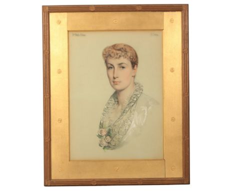 FREDERICK SANDYS (1832-1904) A portrait of Rebecca Wreford-Paddon (1856-1944) depicted bust-length, signed upper right, title