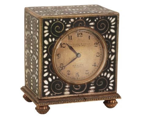 A ZENITH DESK TIMEPIECE early 20th century, the circular dial with Arabic numerals and marked for Hamilton & Inches of Edinbu