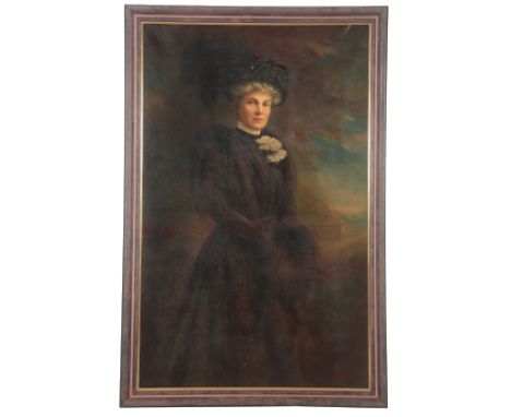 JOHN HORSBURGH (1835-1924) A portrait of a ladydepicted three-quarter length standing in a garden landscape, signed "Horsburg