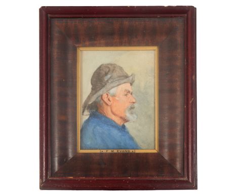 FREDERICK JAMES MCNAMARA EVANS (1859-c.1929) A portrait of a gentlemansigned lower left, watercolour, 14cm x 10cm