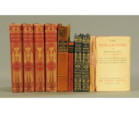GIBBON. EDWARD, The Decline &amp; Fall of The Roman Empire, 4 volumes (1894), The Thoughts of Marcus Aurelius by George Long,