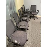 (5) Matching Upholstered Seat Mesh Back Swivel Arm Chairs (Room 149)