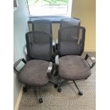 (4) 9-5 Seating Matching Upholstered Seat and Mesh Back Swivel Arm Chairs (Room 142)