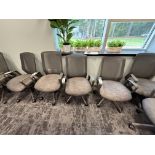 (16) Matching Upholstered Seat Mesh Back Swivel Arm Chairs (Room 145)