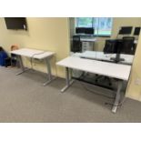 (2) Ergonomic Electric Height Adjustable Desks 58" x 23"