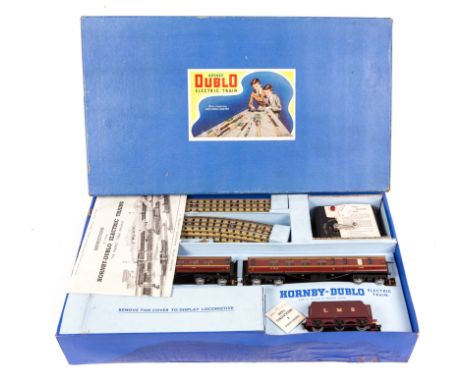 A Hornby Dublo 3-rail electric train set EDP2 Passenger Train. Comprising an LMS Coronation class 4-6-2 tender locomotive, Du
