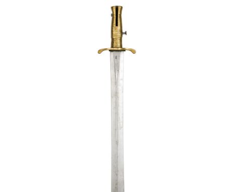 A very good 1836 pattern brass hilted Brunswick Rifle bayonet,  DE blade 21¼”, clear ordnance stamp at forte, also stamped “E