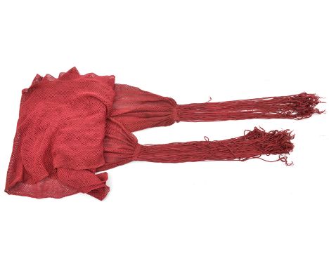 A Georgian officer’s crimson woven sash with old label “Sash belonging to William Pitt Coldstream Guards Killed at Bayonne 14