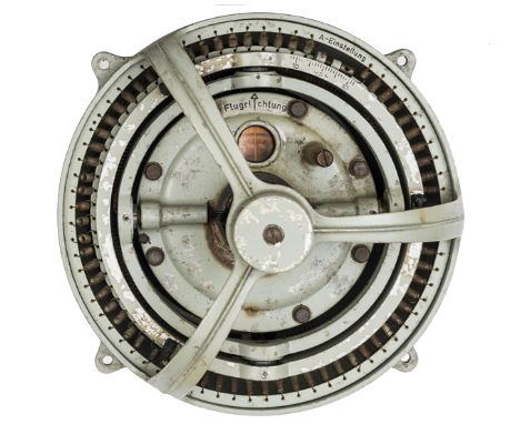 A Luftwaffe aircraft master compass, of grey painted aluminium alloy construction, the liquid filled centre mounted in gimbal