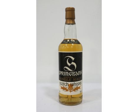 SPRINGBANK 12YOA fantastic older style bottle of the Springbank 12 Year Old Single Malt Scotch Whisky with the mainly Black &