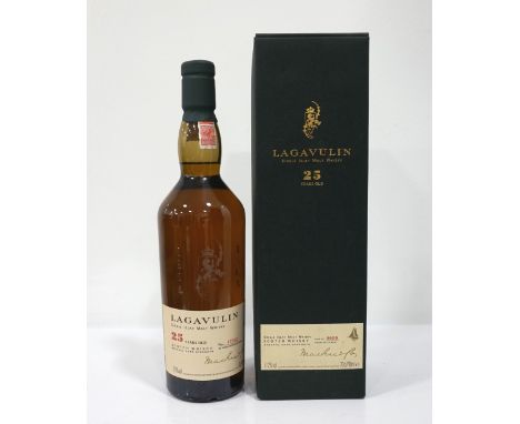 LAGAVULIN 25YOA fantastic bottle of the Lagavulin 25 Year Old Single Malt Scotch Whisky bottled in 2002.  70cl.  57.2% abv.  