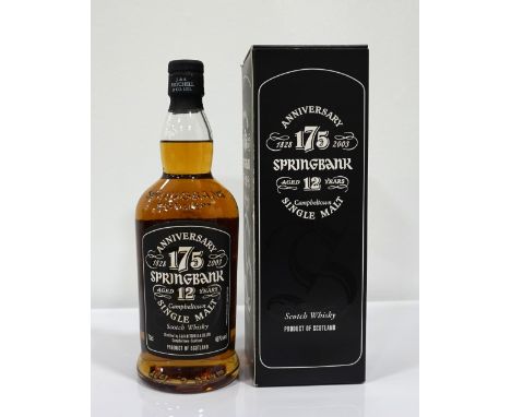 SPRINGBANK 12YO - 175TH ANNIVERSARYTo celebrate the distillery's 175th Anniversary in 2003, Springbank released this 12 year 