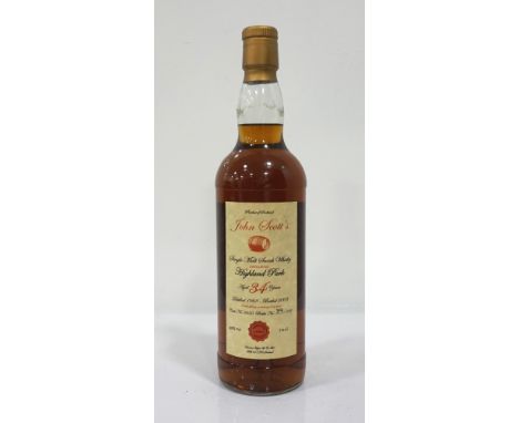 HIGHLAND PARK 34YO - JOHN SCOTT'SA rare bottle of Highland Park 34 Year Old Single Malt Scotch Whisky bottled by Duncan Taylo