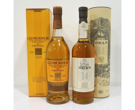 TWO SINGLE MALTSA pair of single malt scotch whiskies of contrasting styles.  GLENMORANGIE ORIGINAL 10 YEAR OLD Single Malt S