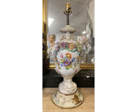 LARGE GERMAN PORCELAIN LAMP