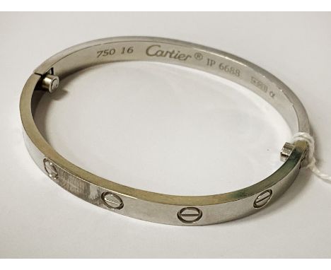 18CT WHITE GOLD BANGLE 17.5 GRAMS APPROX