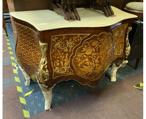 MARBLE TOP INLAID COMMODE
