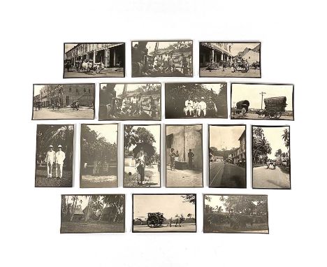 A collection of early 20th century photographs of Malay. Sixteen photographs depicting life in Malay, including street and vi