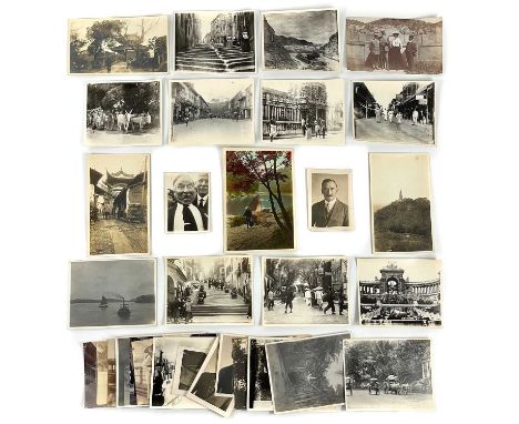 A collection of early 20th century photographs of China and Singapore. Over thirty photographs, depicting life in China, Sing