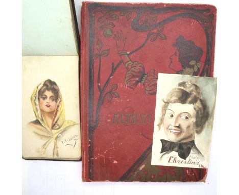 Vintage autograph album dated 1915 by Inscription some amateur pictures and vintage photograph album, no photos. P&amp;P Grou