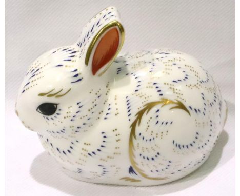 Royal Crown Derby Collectors Guild bunny with gold stopper, H: 70 mm. No cracks, chips or visible restoration. P&amp;P Group 