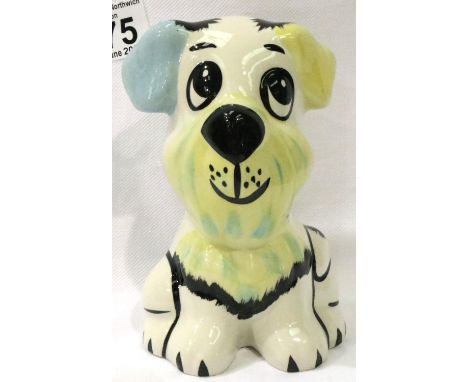 Lorna Bailey Dog Wuf Wuf, H: 13 cm. No cracks, chips or visible restoration. P&amp;P Group 1 (£14+VAT for the first lot and £