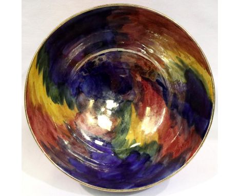 Maling lustreware bowl, D: 25 cm. Crazing throughout, slight loss of glaze to inside and no visible restoration. P&amp;P Grou