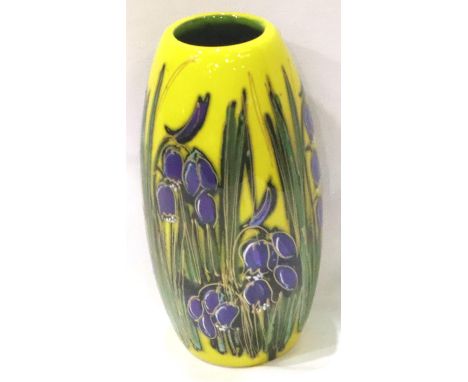 Anita Harris vase, in the Bluebells pattern, signed in gold, H: 17 cm. No cracks, chips or visible restoration. P&amp;P Group