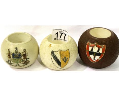 Three Carlton Ware match strikers, Sheffield and two colleges. P&amp;P Group 1 (£14+VAT for the first lot and £1+VAT for subs