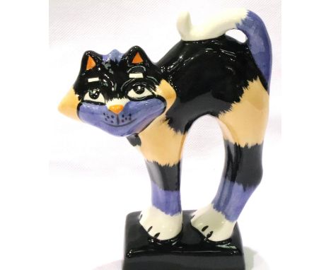 Lorna Bailey cat, Rafa, H: 14 cm. No cracks, chips or visible restoration. P&amp;P Group 1 (£14+VAT for the first lot and £1+
