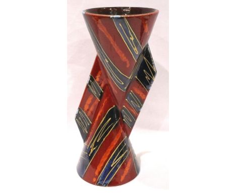 Anita Harris Yo Yo vase, signed in gold, H: 23 cm. No cracks, chips or visible restoration. P&amp;P Group 2 (£18+VAT for the 