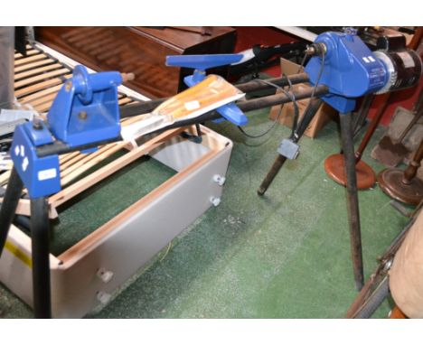***Failed PAT test***A Record wood turning lathe, 24 inch centres, chisels, tools and accessories