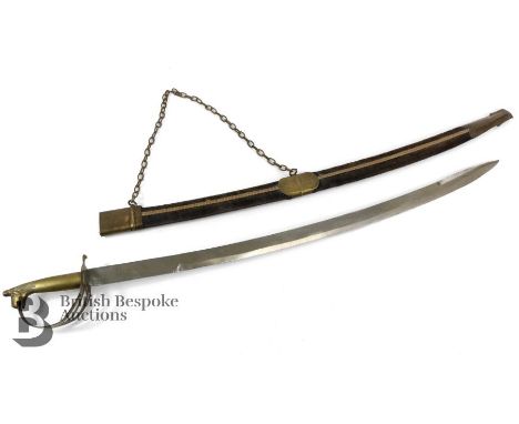 Indian horse-head sabre, in a velvet-covered scabbard, approx 80 cms in length.&nbsp;