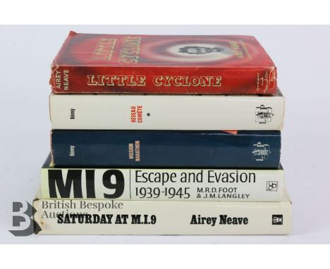 Three books WWII French Resistance signed by Airey Neave and Remy - Little Cyclone by Airey Neave, publ H &amp; S 1954, signe