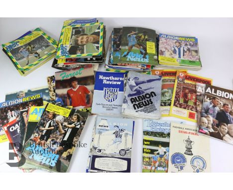 Quantity of football memorabilia, relating to Albion Football Club, including Albion News early 1960-1980's some with signatu