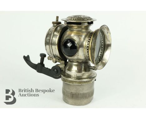 Scarce Solar self generating acetylene headlamp for a veteran car or motorcycle by C M Hall Lamp Company, Kenosha, USA. Centr