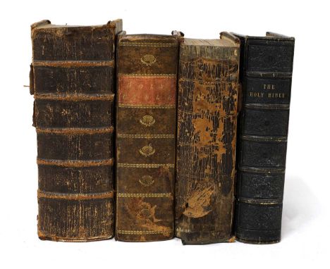 Four Bibles: 1- 1726 BIBLE: The Holy Bible, containing the Old Testament and the New. Edinburgh, John Baskett, 1726 (both tit
