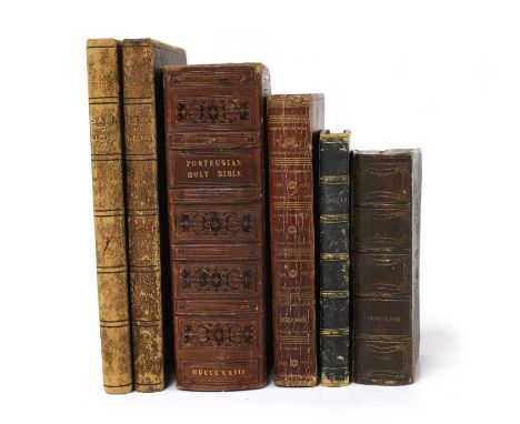 Five BIBLES: 1- Holy Bible. Containing the Old and New testaments: L, George Eyre &amp; Andrew Strahan, 1823. Cont full leath