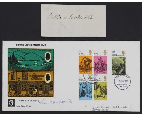 William Wordsworth, signed album page, with accompanying first day cover
