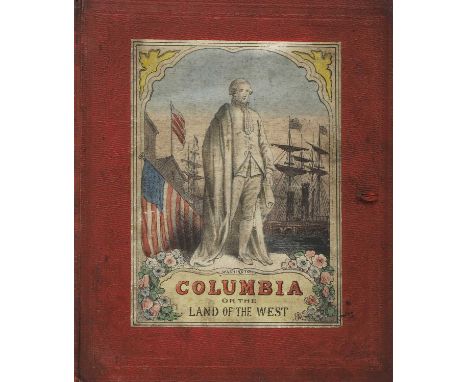 BARFOOT (J R) Columbia or the land of the west, an historical Game. No date, c1800. Hand-coloured lithographed dissected into