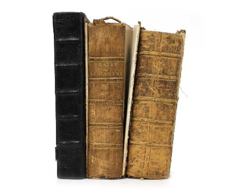 1596-1668 BIBLE, Etc: 1- The Holy Bible, Containing: Book of Common Prayer. L Robert Barker, 1636 (Surrounds of TP crudely re