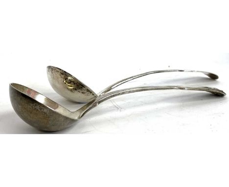 George IV Irish fiddle pattern and rat tail sauce ladle, Dublin 1825, makers mark for Laurence Nolan together with a William 