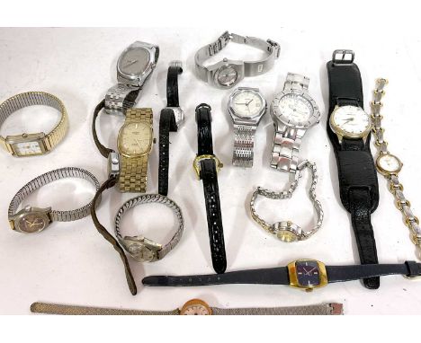 Mixed lot of various wrist watches, makers include Timex, Storm, Sekonda and Rotary (all a/f)